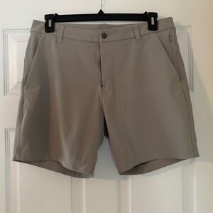 lululemon athletica Men's Tan Flat Front Shorts